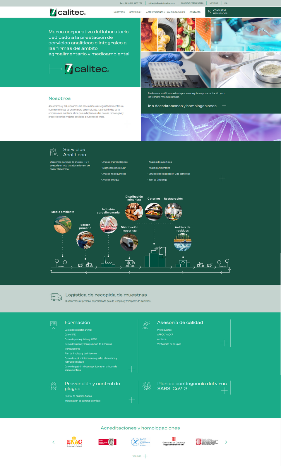 Diseño web para prestación de servicios analíticos