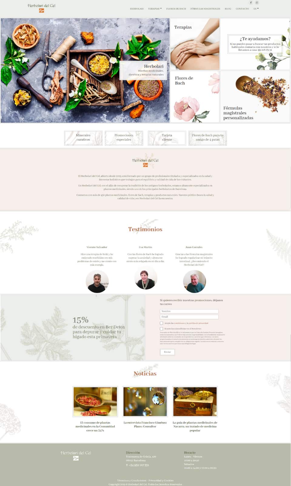 Diseño web para Herbolario