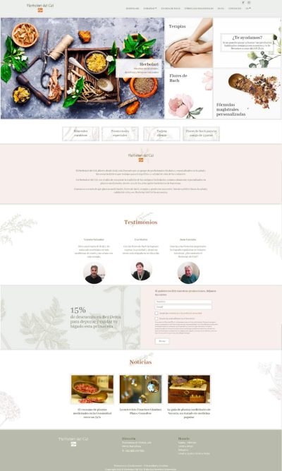 Diseño web para Herbolario
