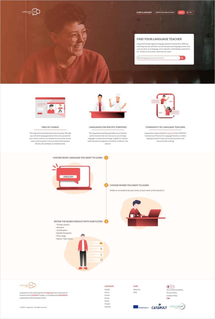 Diseño web para profesor de idiomas LinguaClick