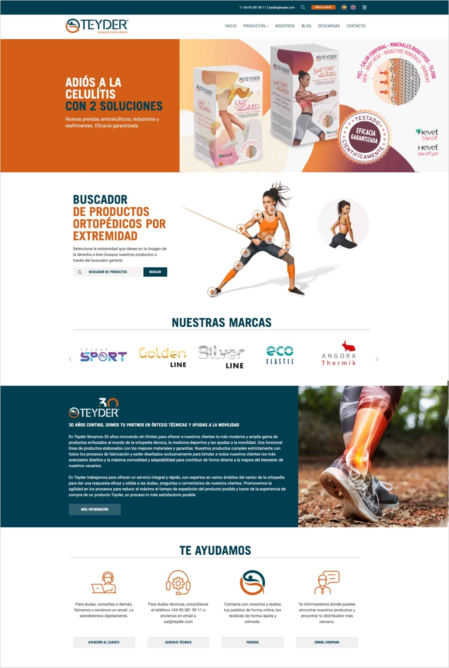 Diseño web para productos ortopédicos Teyder