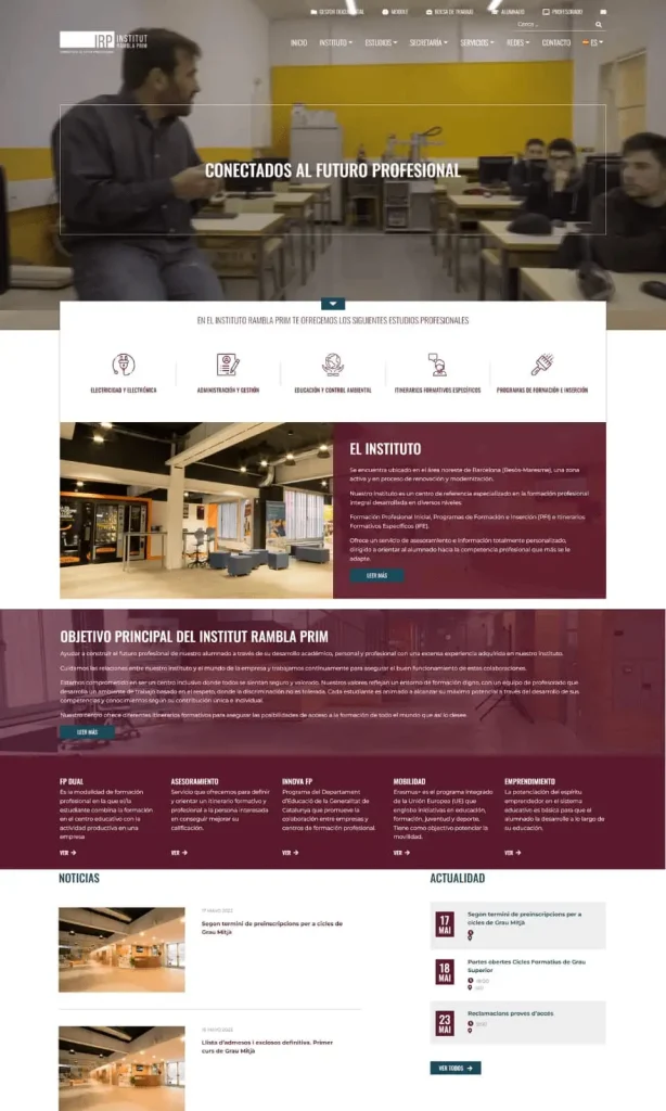 Diseño web escuela de formación profesional