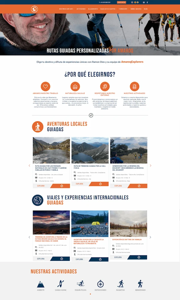 Diseño web agencia viaje