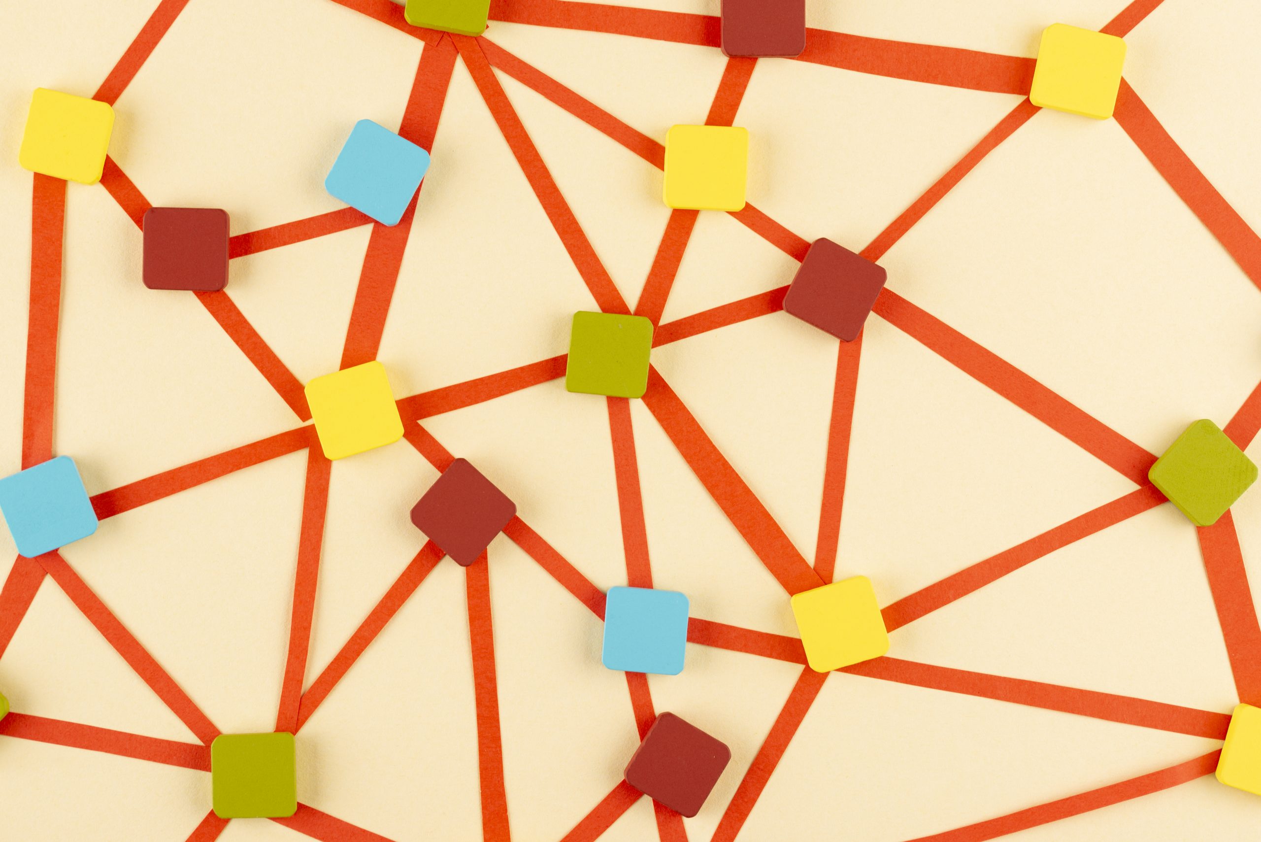 network-concept-with-colorful-squares-top-view