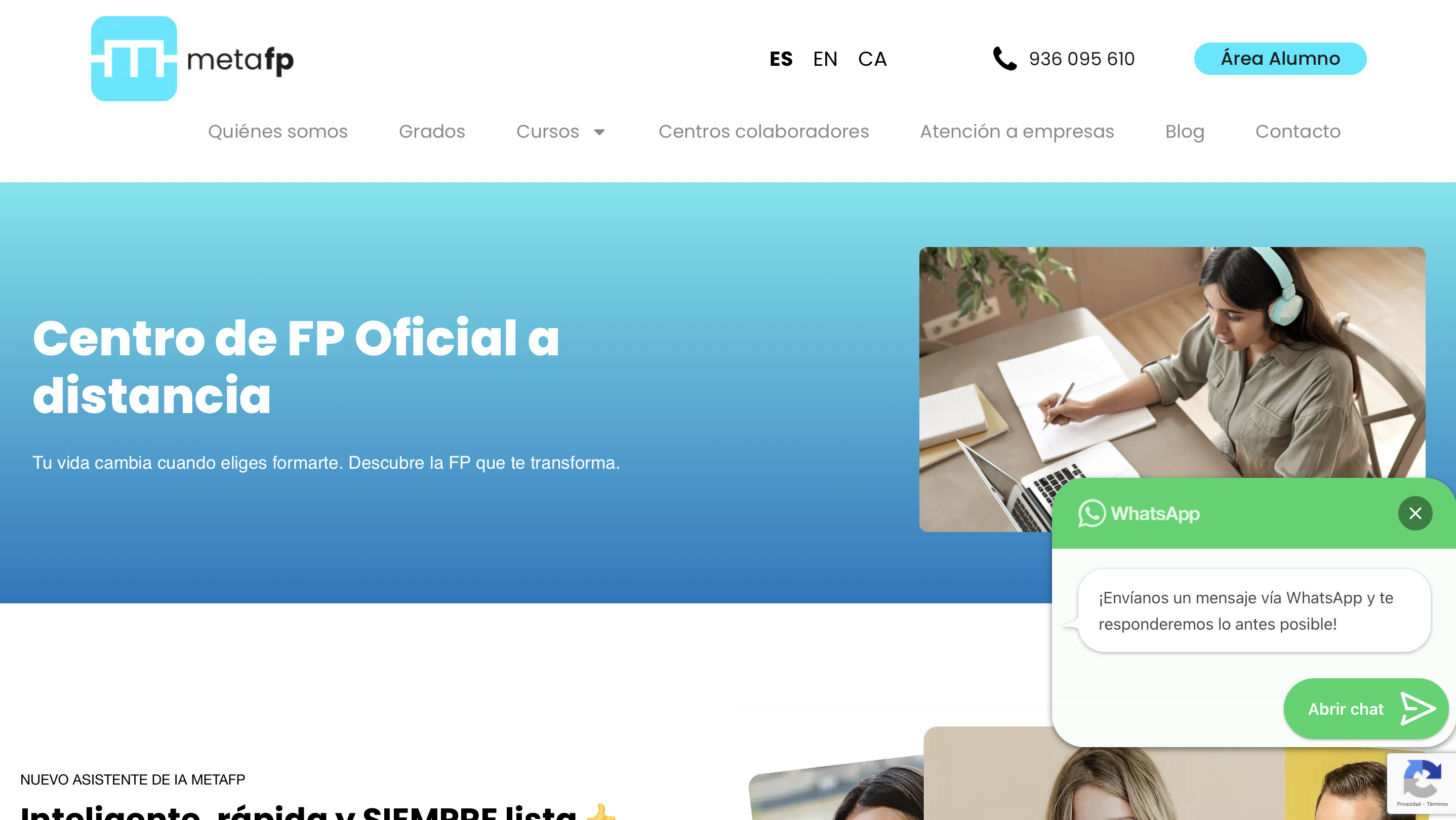 Diseño web para páginas educacionales Metafp