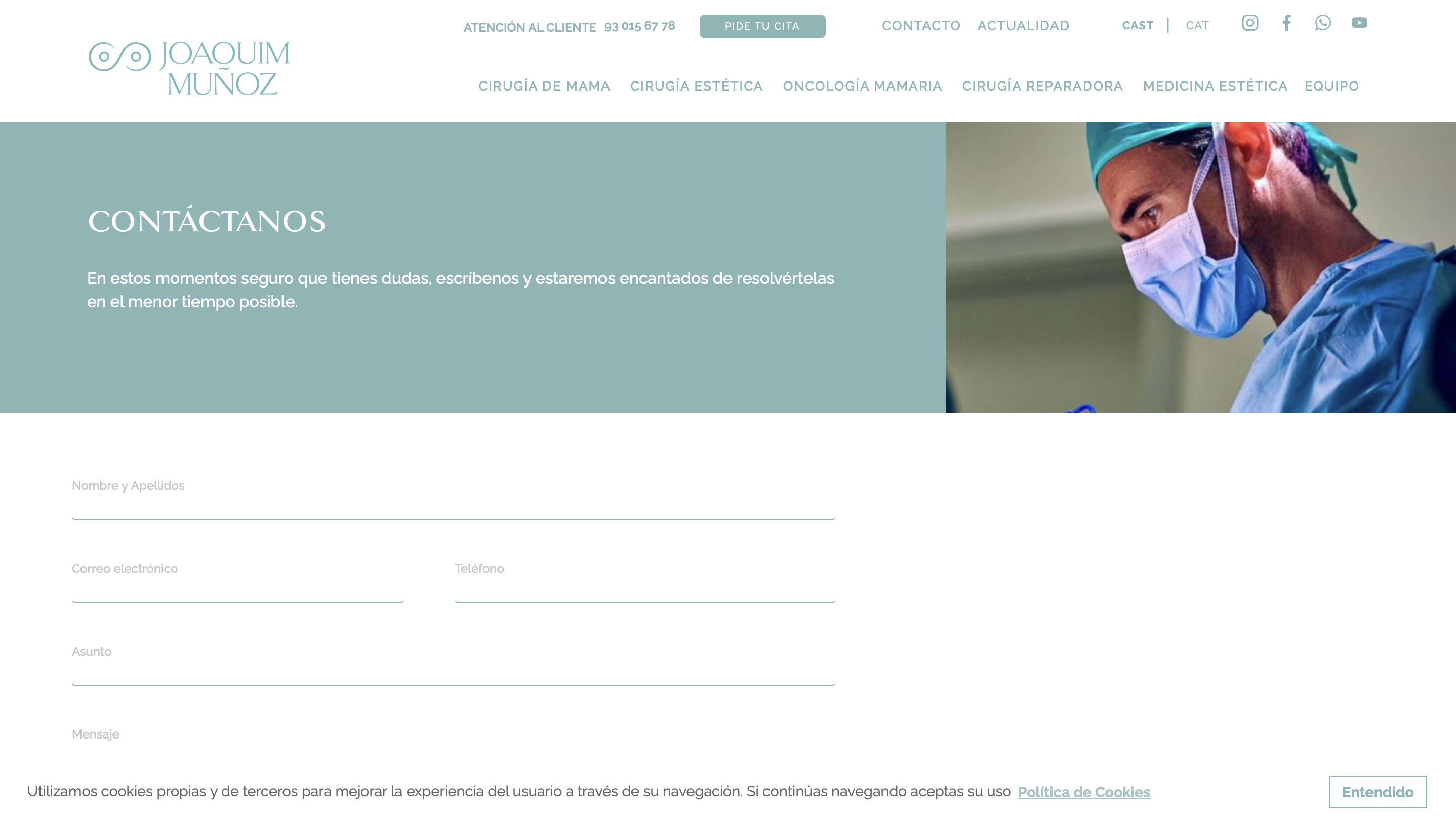 Diseño Web para clínicas Doctor Joaquim Muñoz