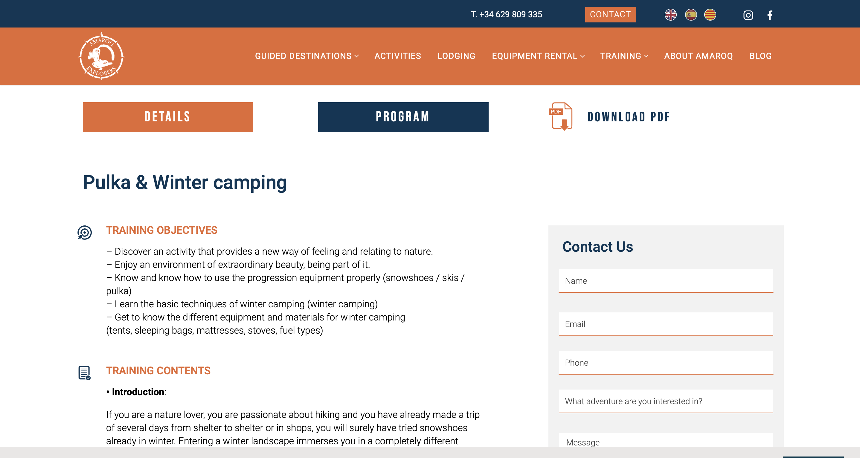 web turistico Amaroq Explorers