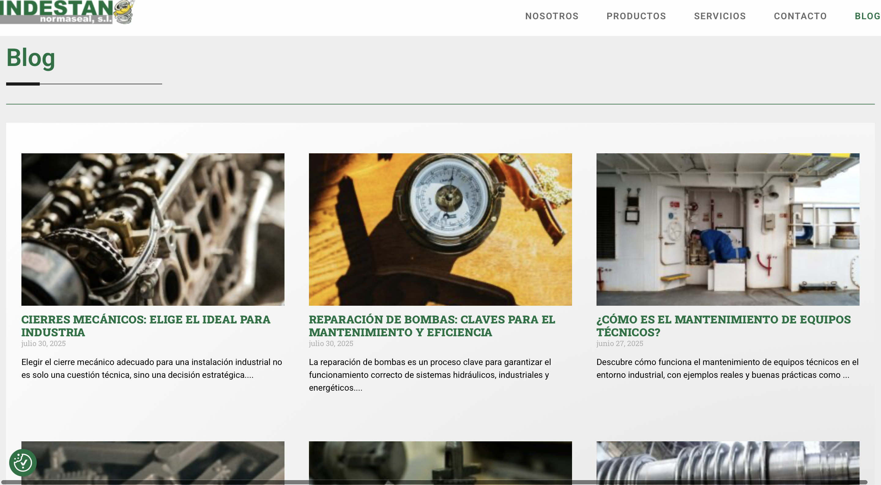 Diseño web para Industria en Barcelona: Indestan Blog