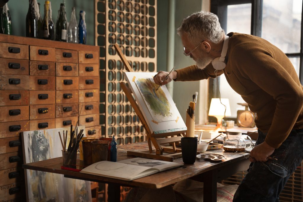 artista pintando un cuadro