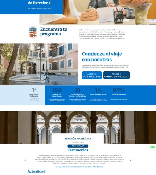 Diseño Web para Master Coaching UB